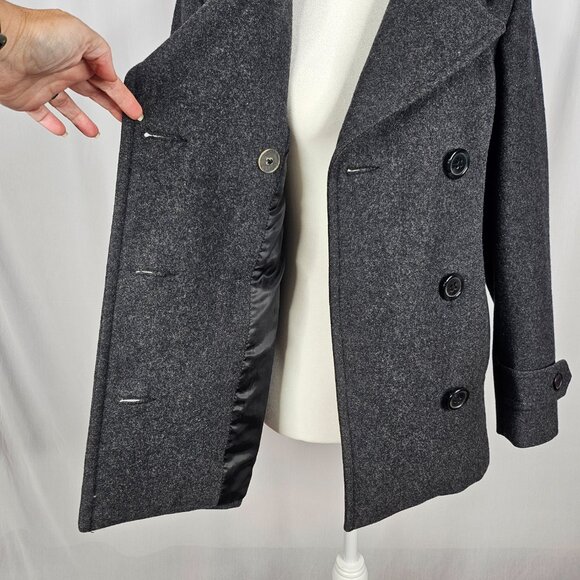 ST. JOHN'S BAY Grey Wool Women's Peacoat, Size Petite Small - Picture 8 of 16
